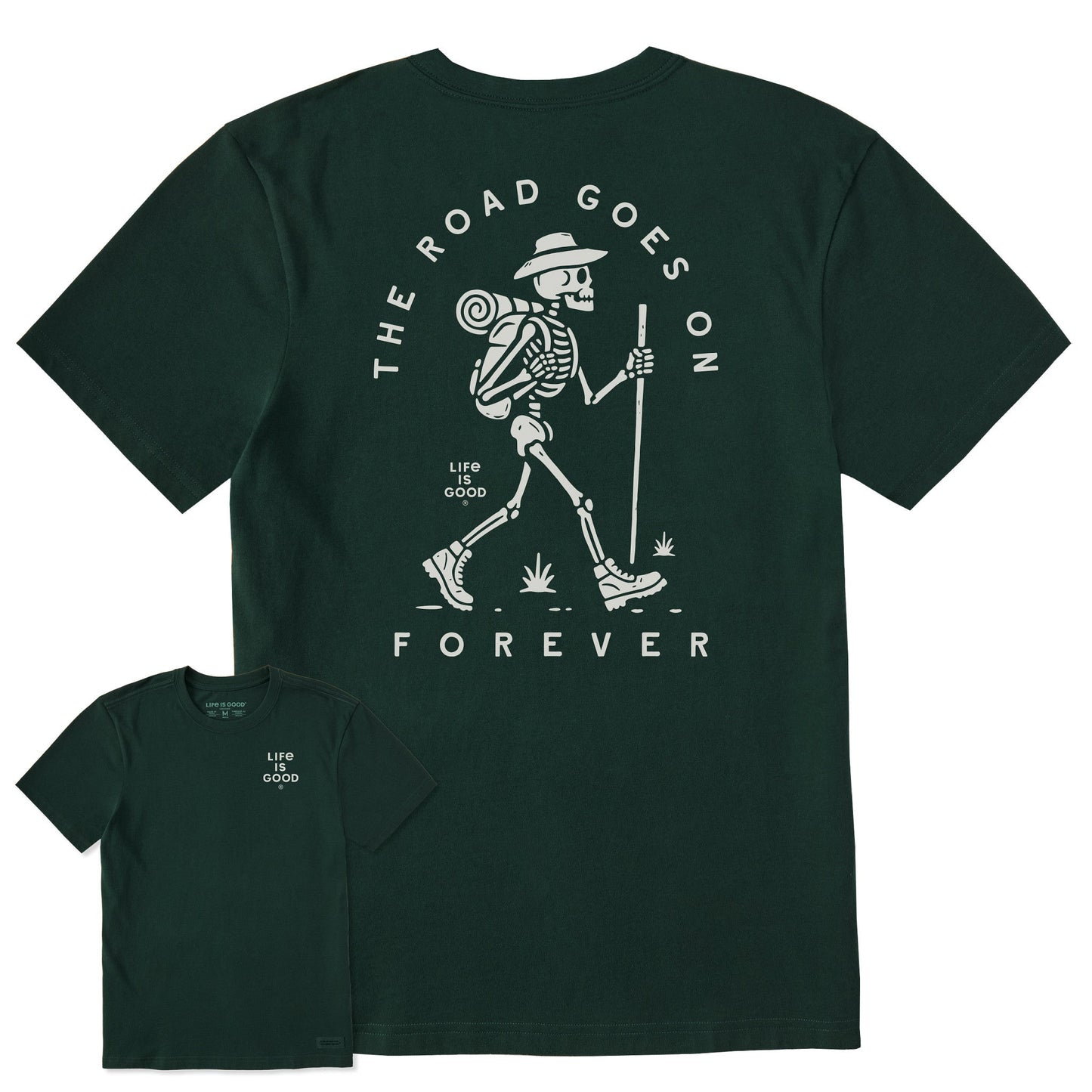 Men's The Road Goes on Forever Skeleton Short Sleeve Crusher Tee