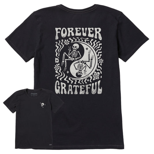 Women's Forever Grateful Yin Yang Short Sleeve Crusher Tee