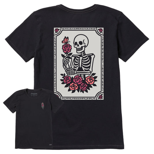 Women's Skeleton Portrait Short Sleeve Crusher Tee