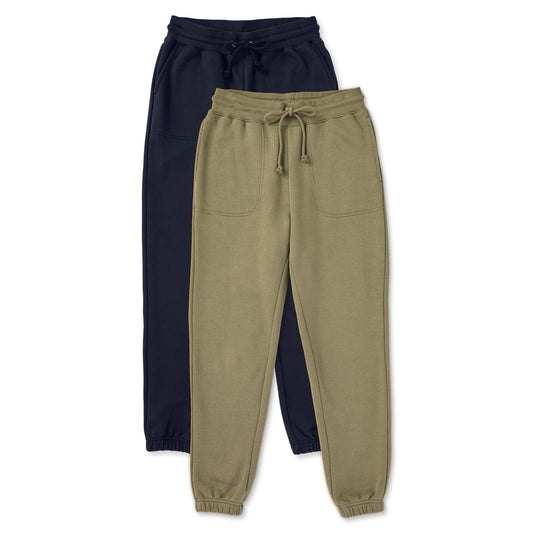 Womens Solid 2-Pack Good Vibes Fleece Jogger Multi 1