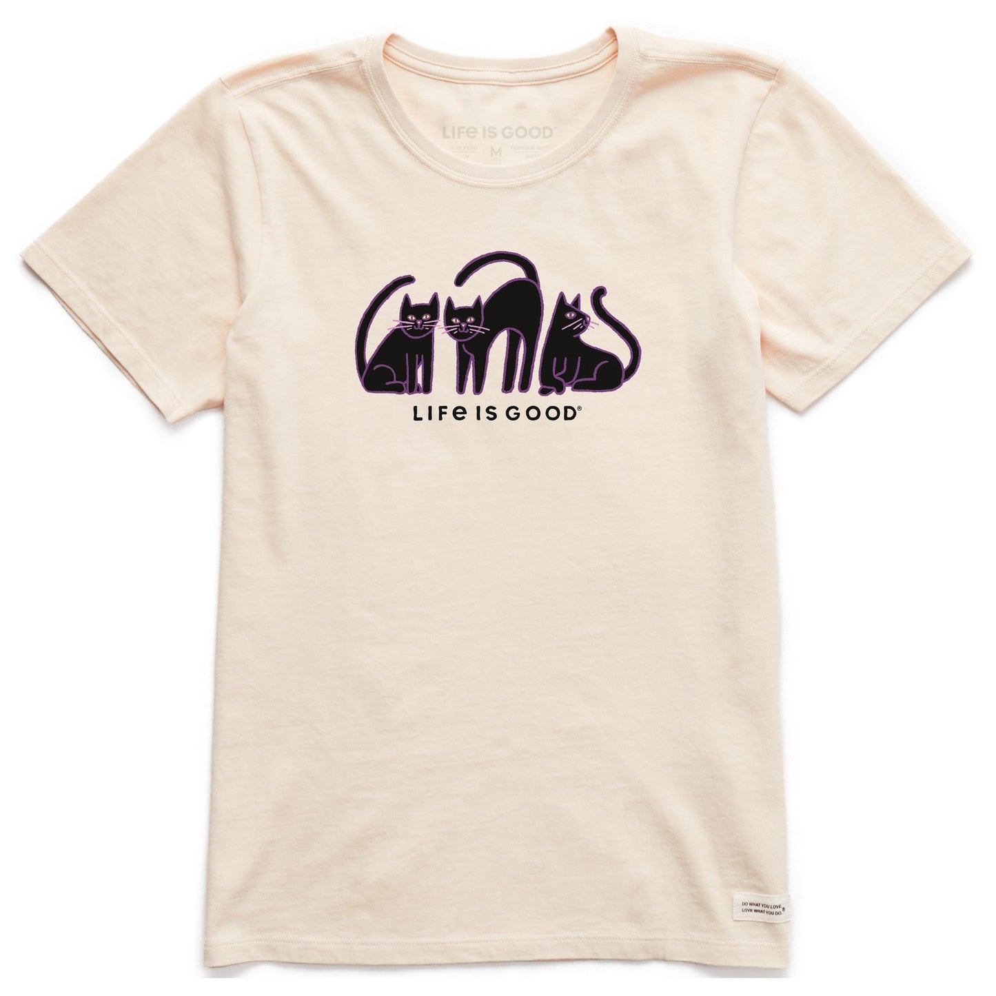 Women's Black Cat Trio Short Sleeve Crusher Tee