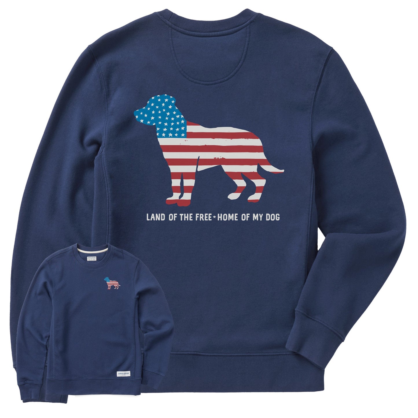 Men's Home of My Dog Flag Simply True Fleece Crew