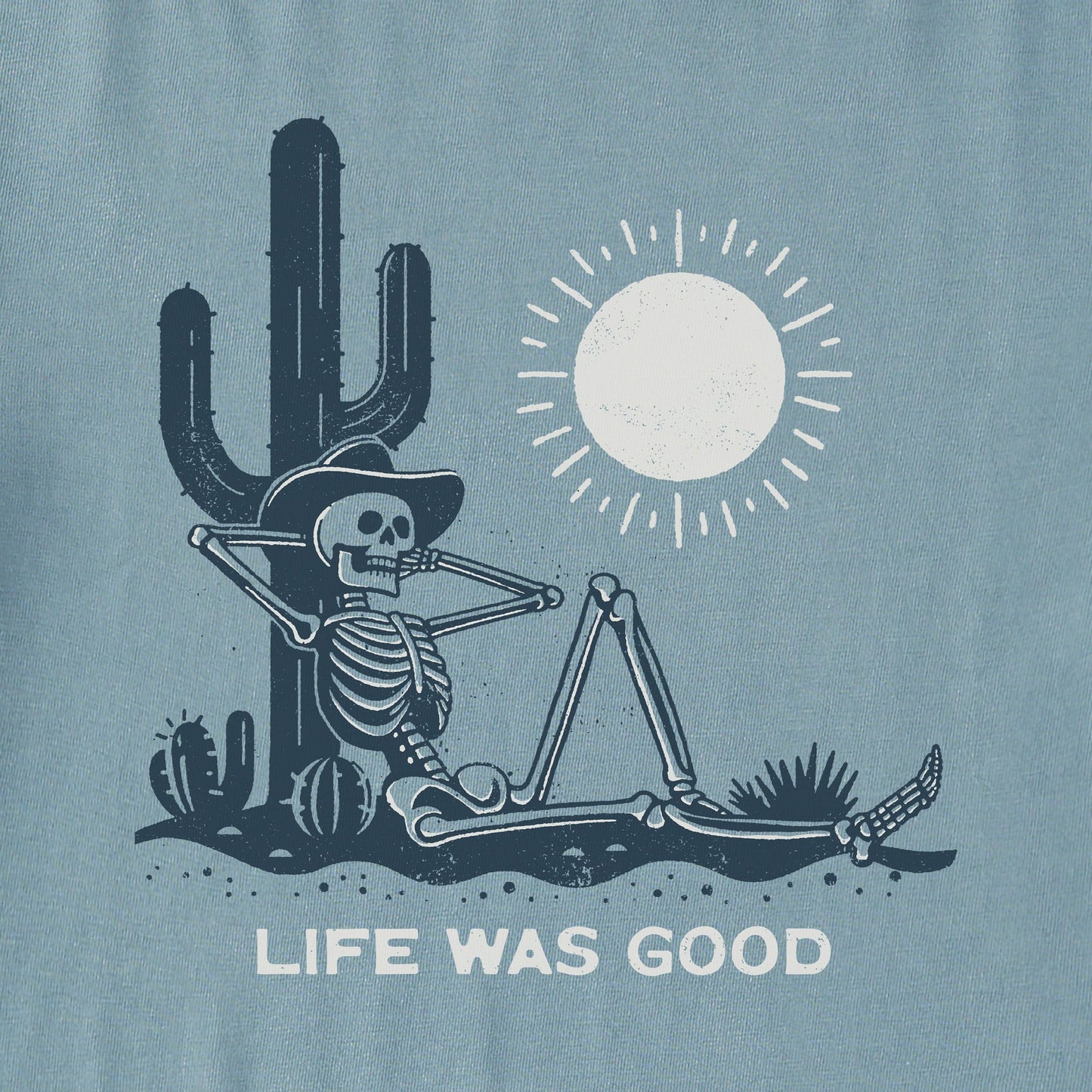 Men's Life was Good Cowboy Skull Simply True Fleece Crew