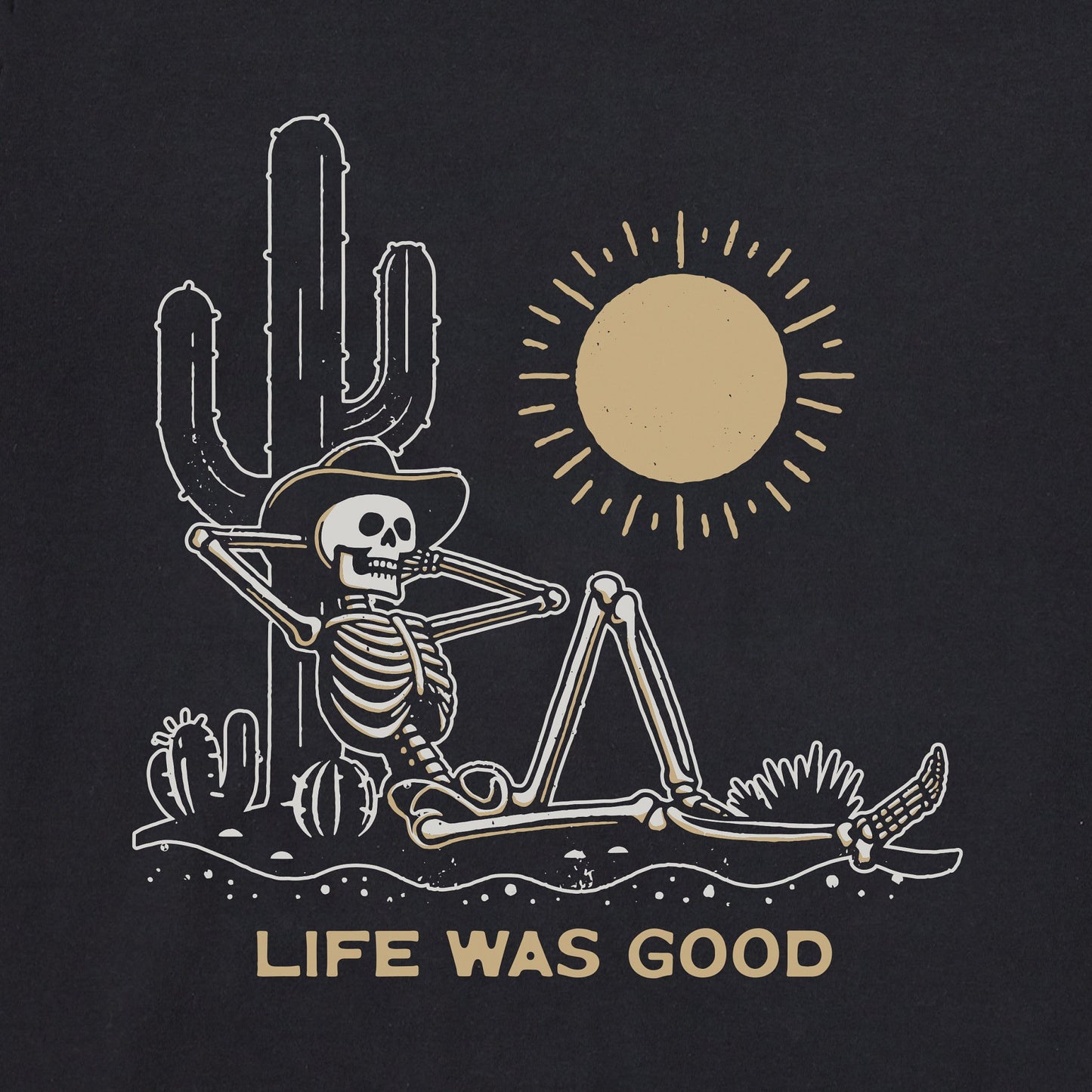 Men's Life was Good Cowboy Skull Simply True Fleece Crew