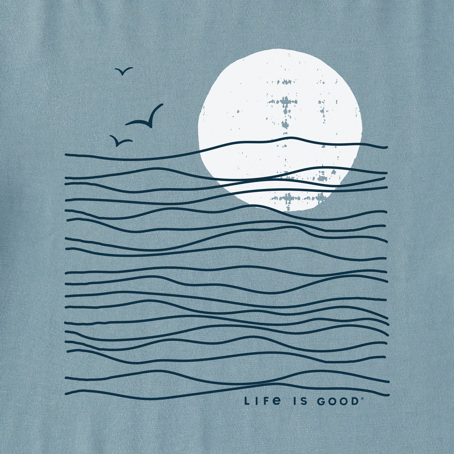Men's Life is Good Sunset Waves Simply True Fleece Crew