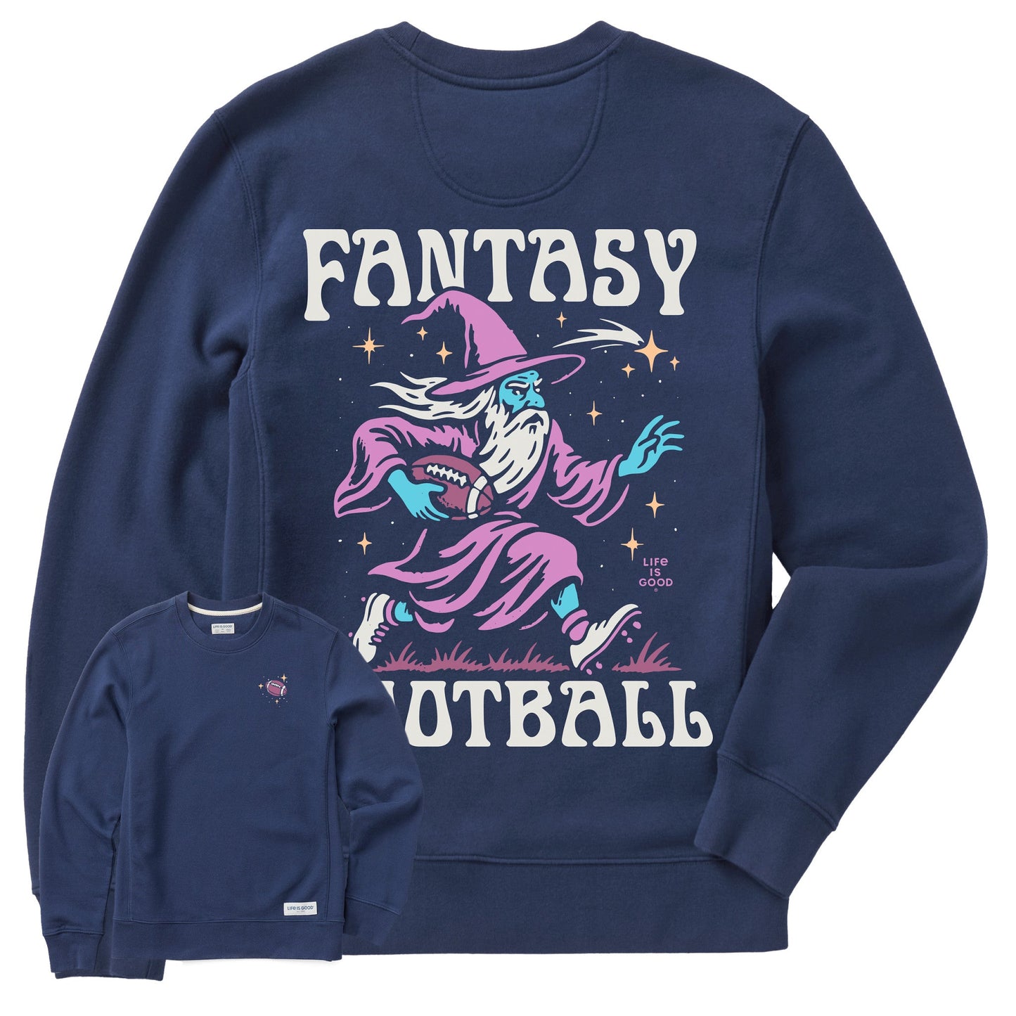 Men's Fantasy Football Wizard Simply True Fleece Crew