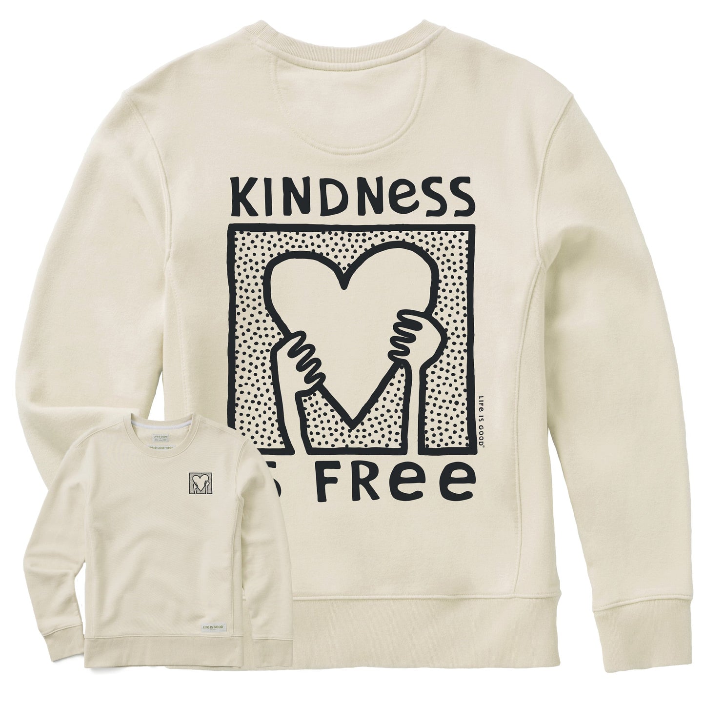 Women's Kindness is Free Heart Simply True Fleece Crew