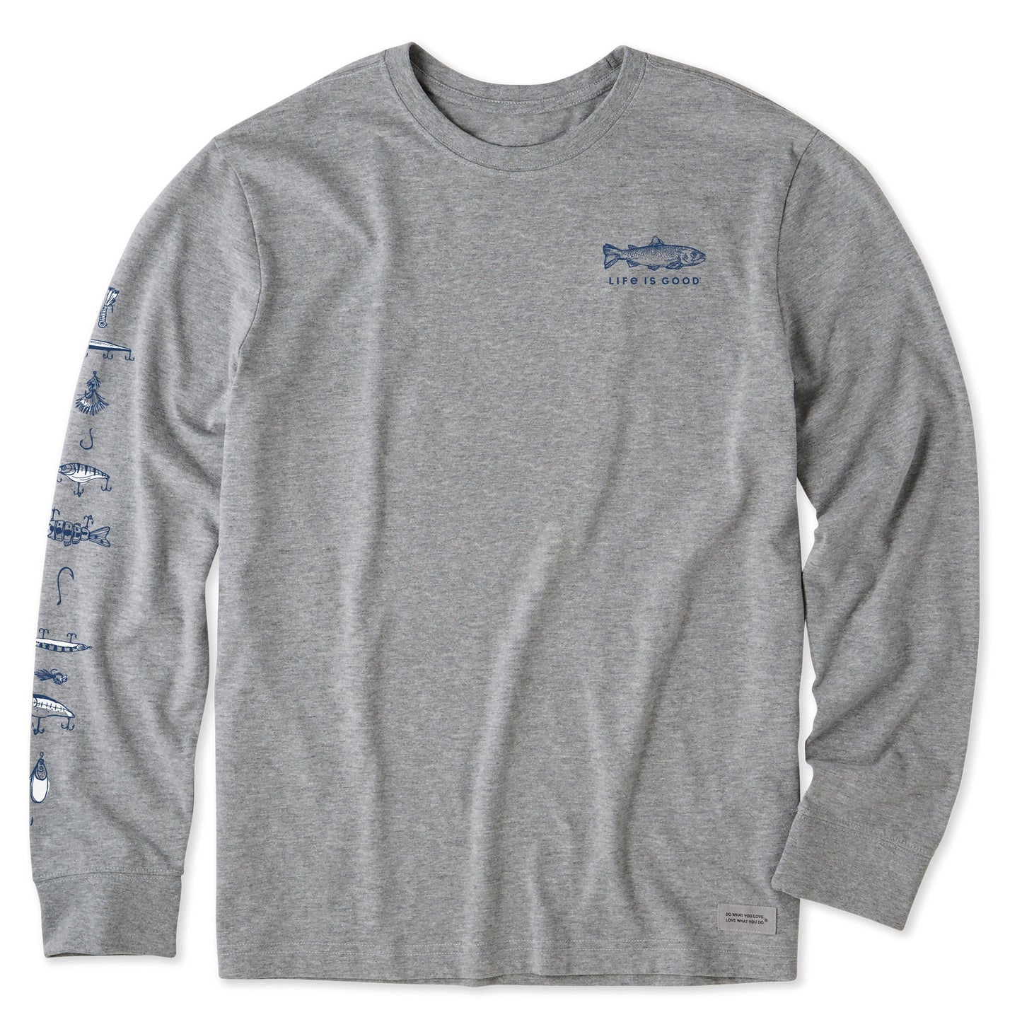 Men's Etched Simple Fish Long Sleeve Crusher Tee
