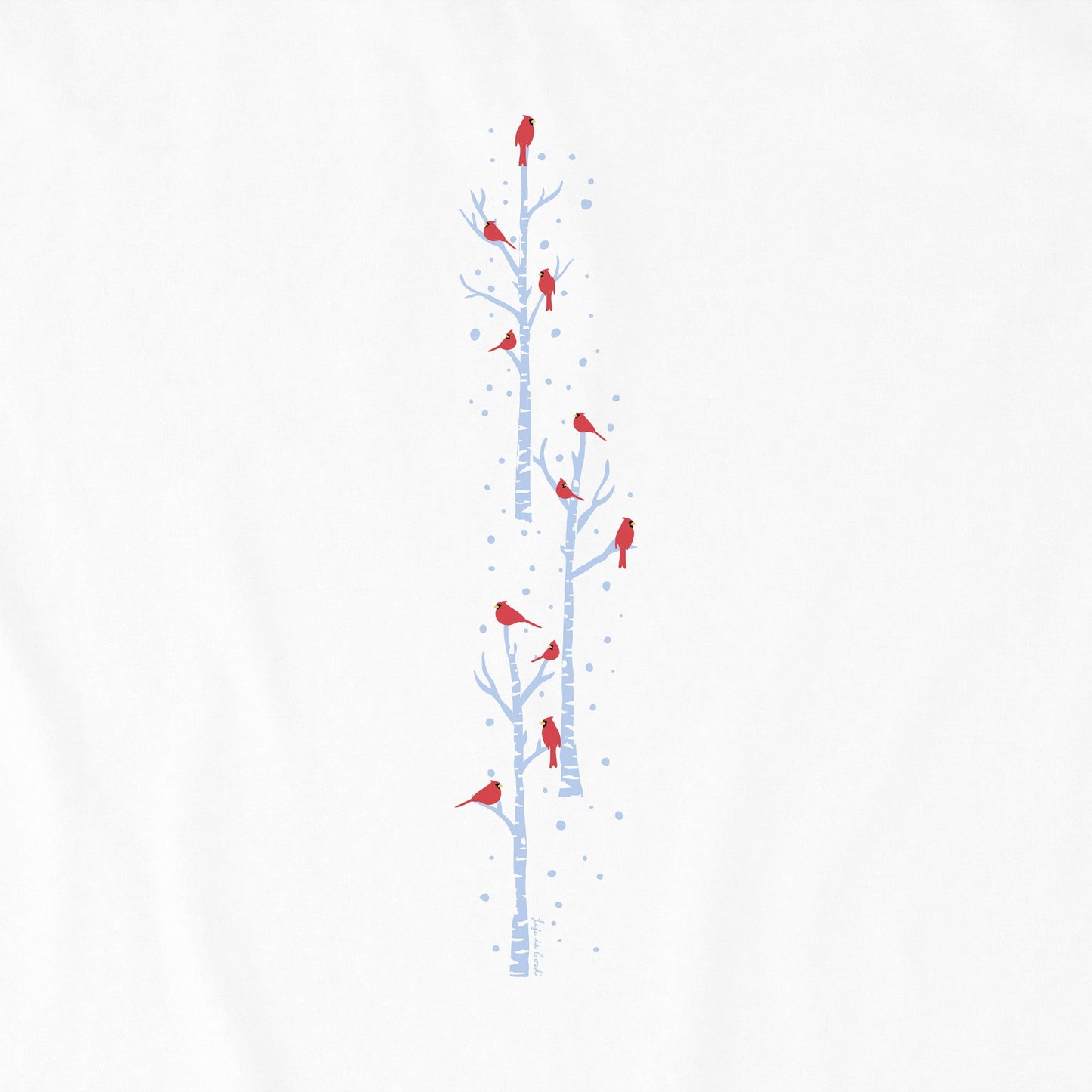 Women's Cardinal Birch Trees Long Sleeve Crusher Tee