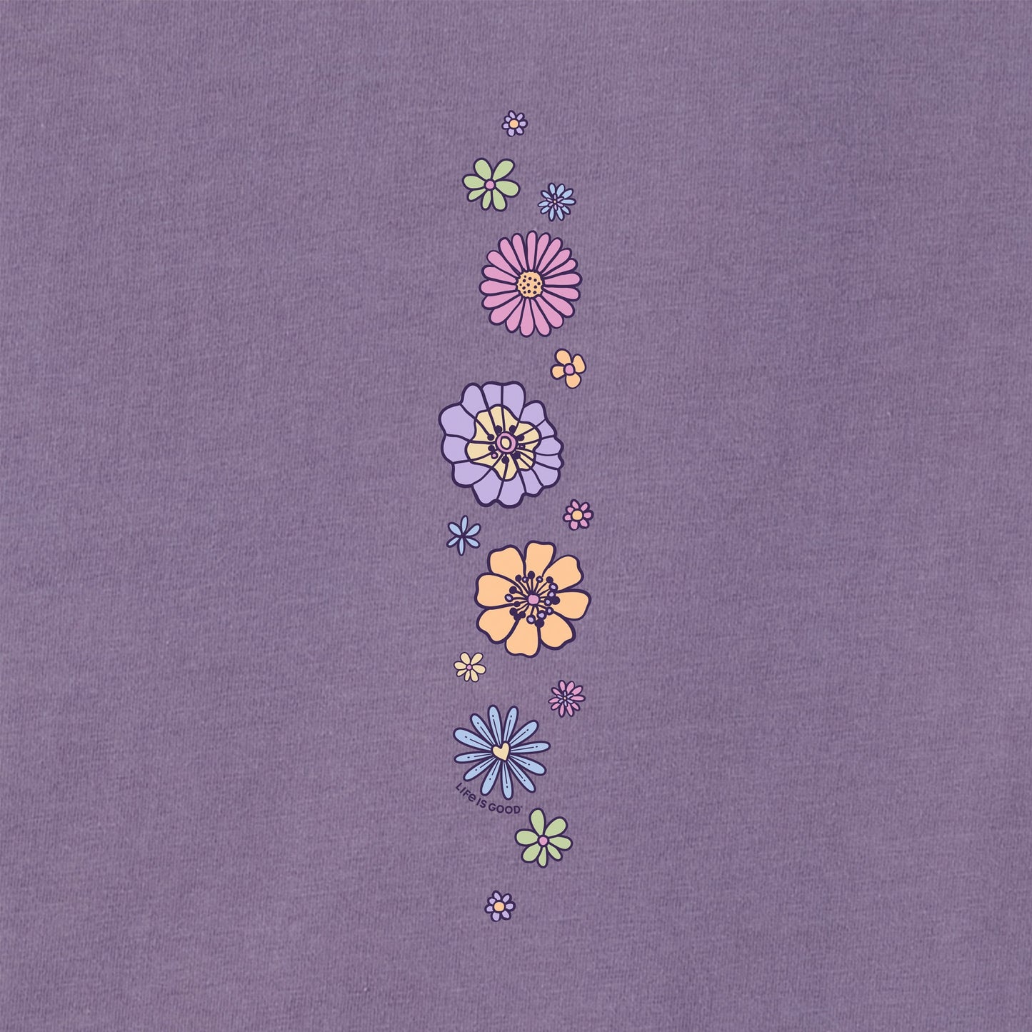 Women's Retro Flowers Long Sleeve Crusher Tee