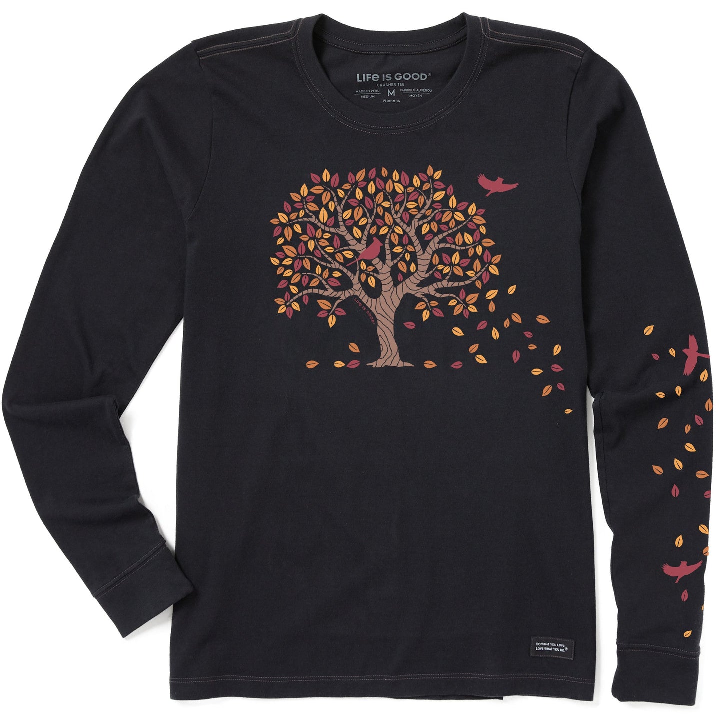 Women's Autumn Tree Leaves Long Sleeve Crusher Tee