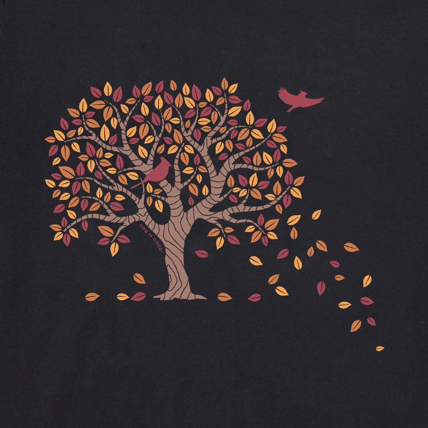 Women's Autumn Tree Leaves Long Sleeve Crusher Tee