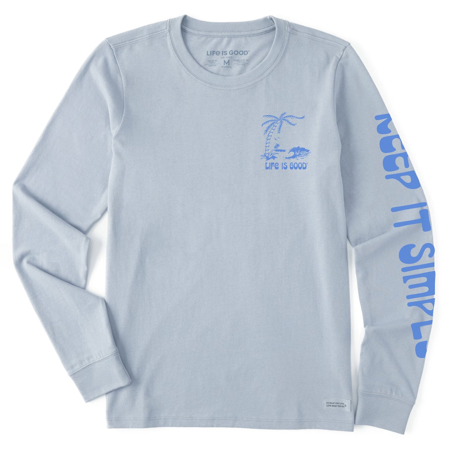 Women's Tropical Beach Scene Long Sleeve Crusher Tee