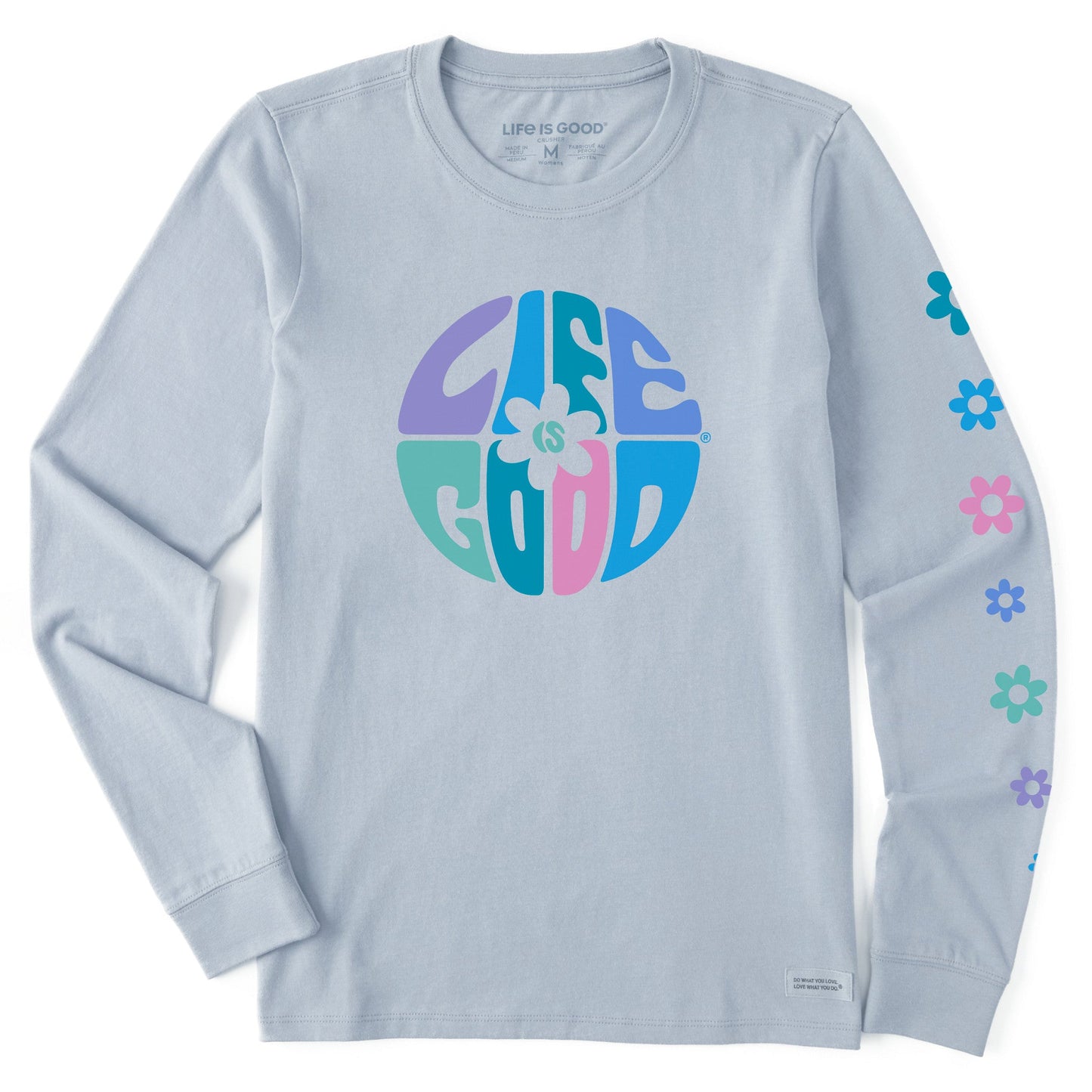 Women's Daisy Circle Psychedelic Long Sleeve Crusher Tee