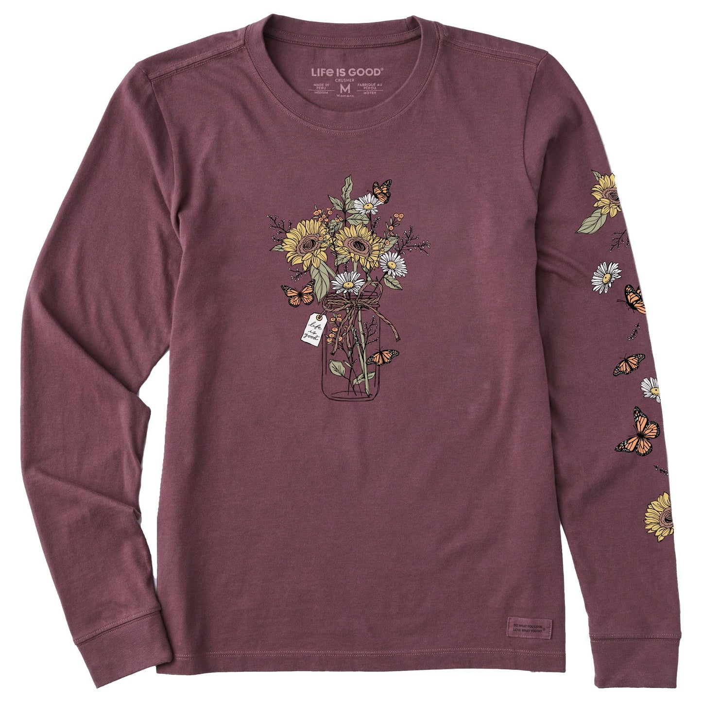 Women's Sunflower Monarch Jar Long Sleeve Crusher Tee