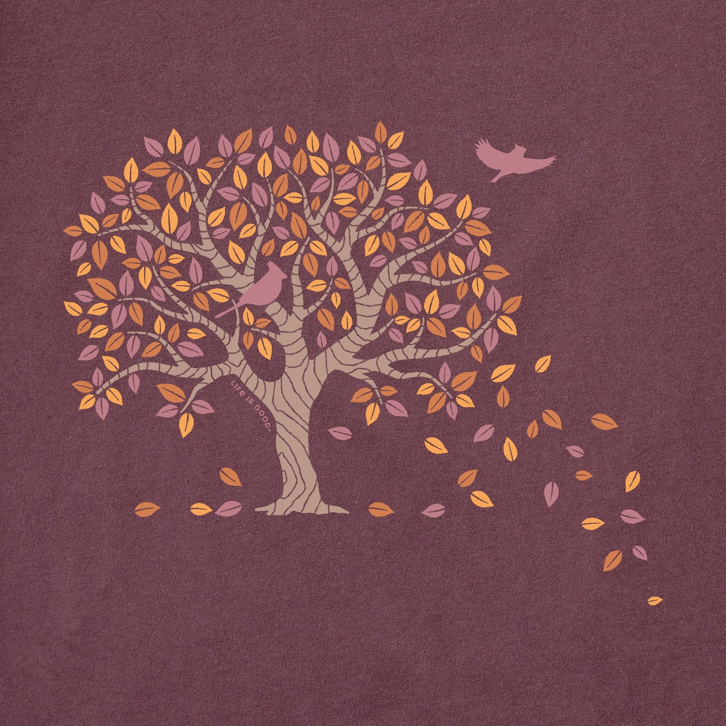 Women's Autumn Tree Leaves Long Sleeve Crusher Tee