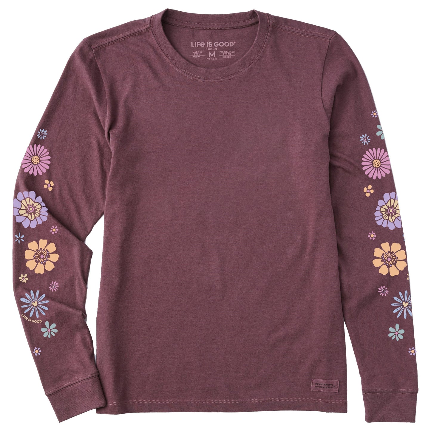 Women's Retro Flowers Long Sleeve Crusher Tee