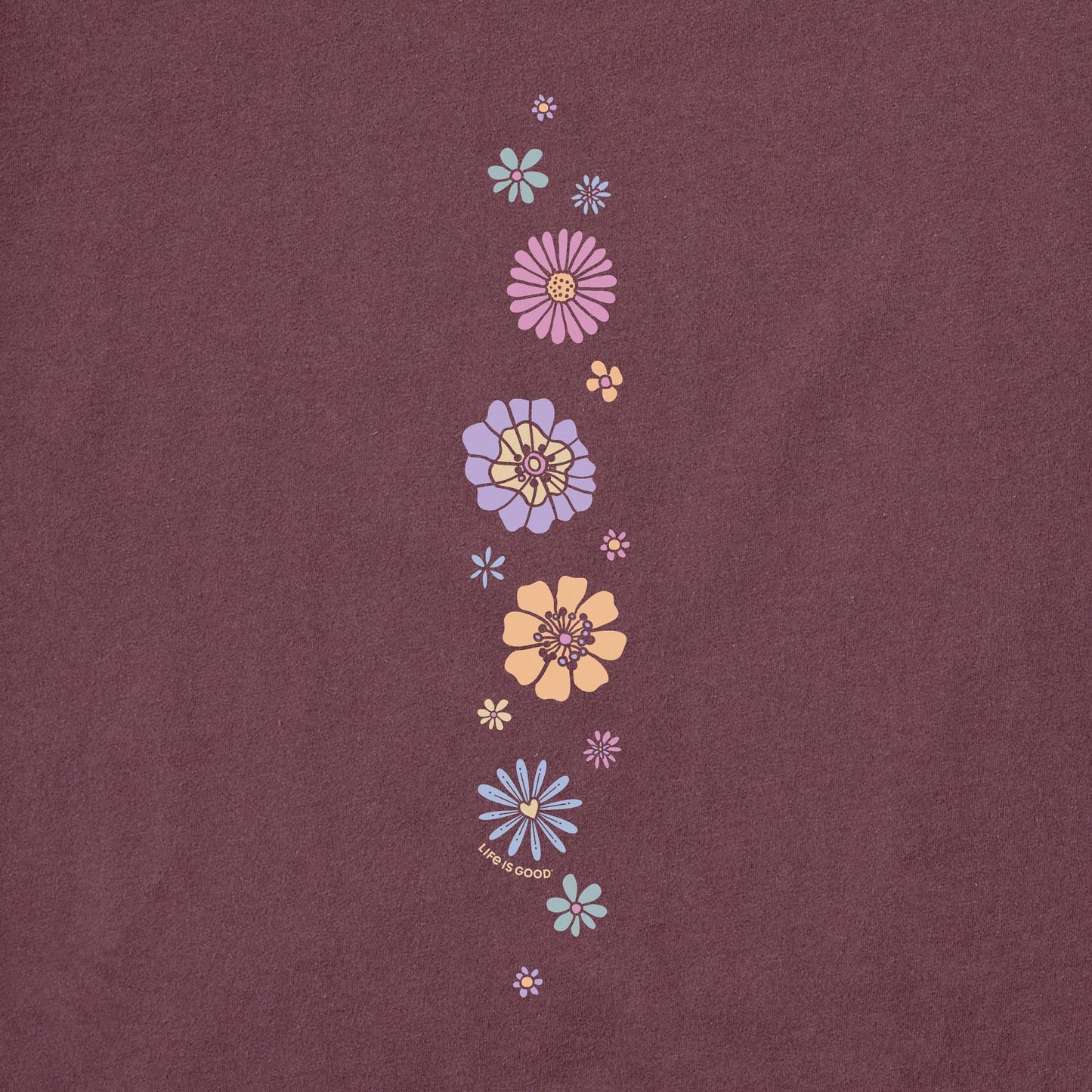 Women's Retro Flowers Long Sleeve Crusher Tee