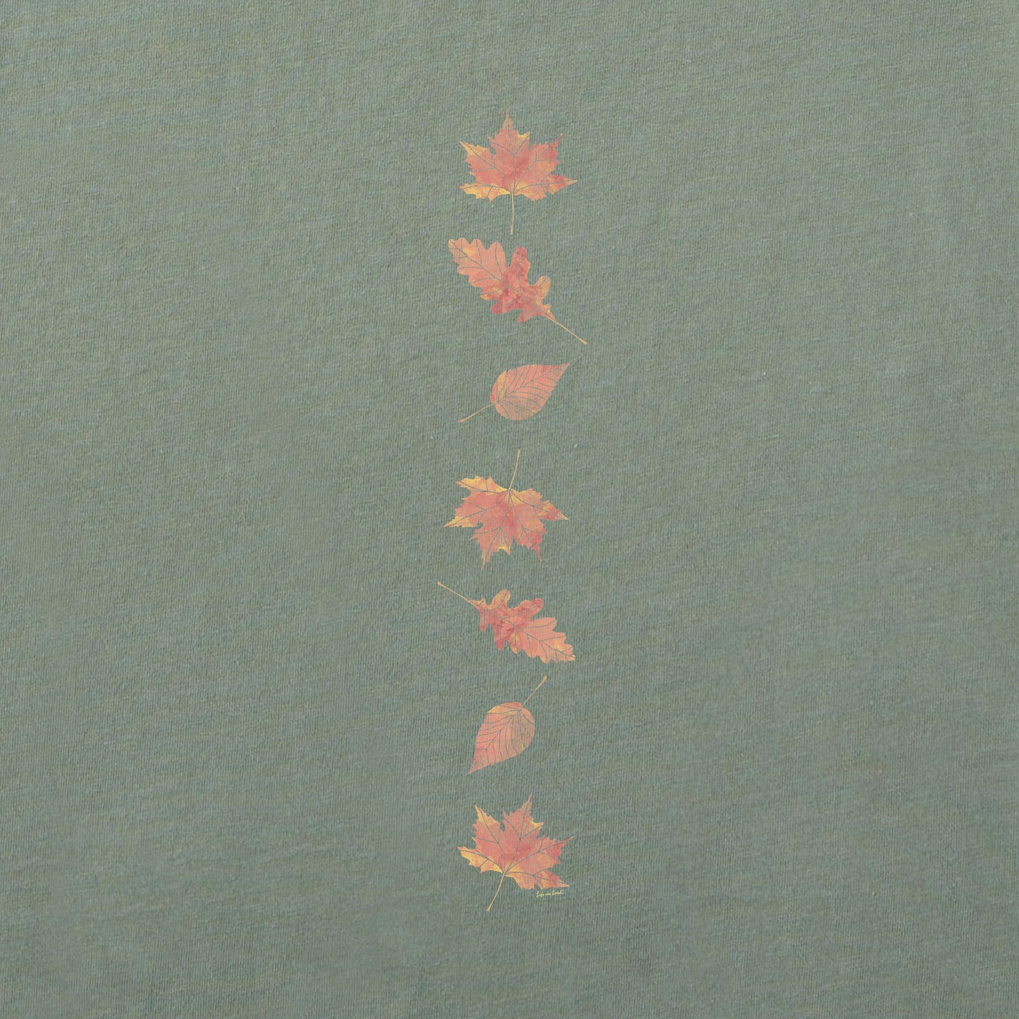 Women's Watercolor Fall Leaves Long Sleeve Crusher Tee