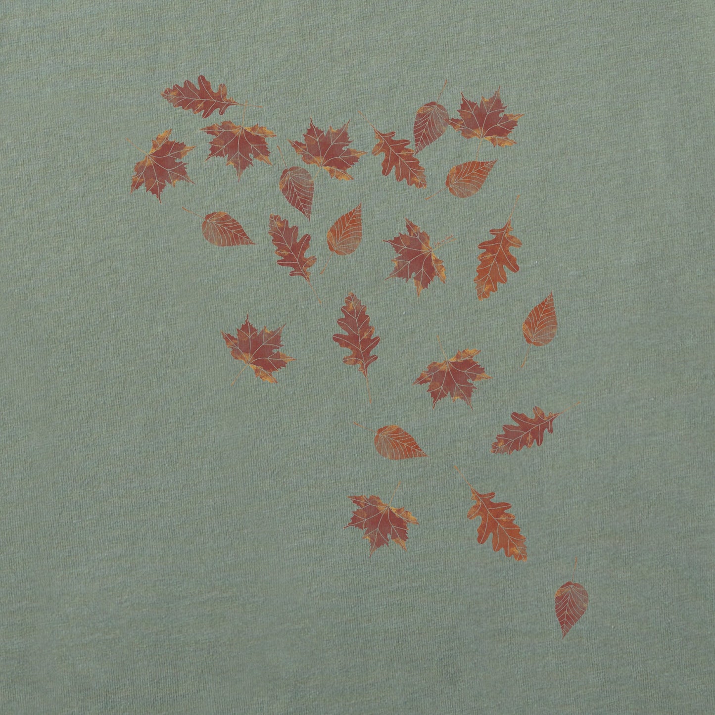 Women's Cascading Watercolor Leaves Long Sleeve Crusher Tee