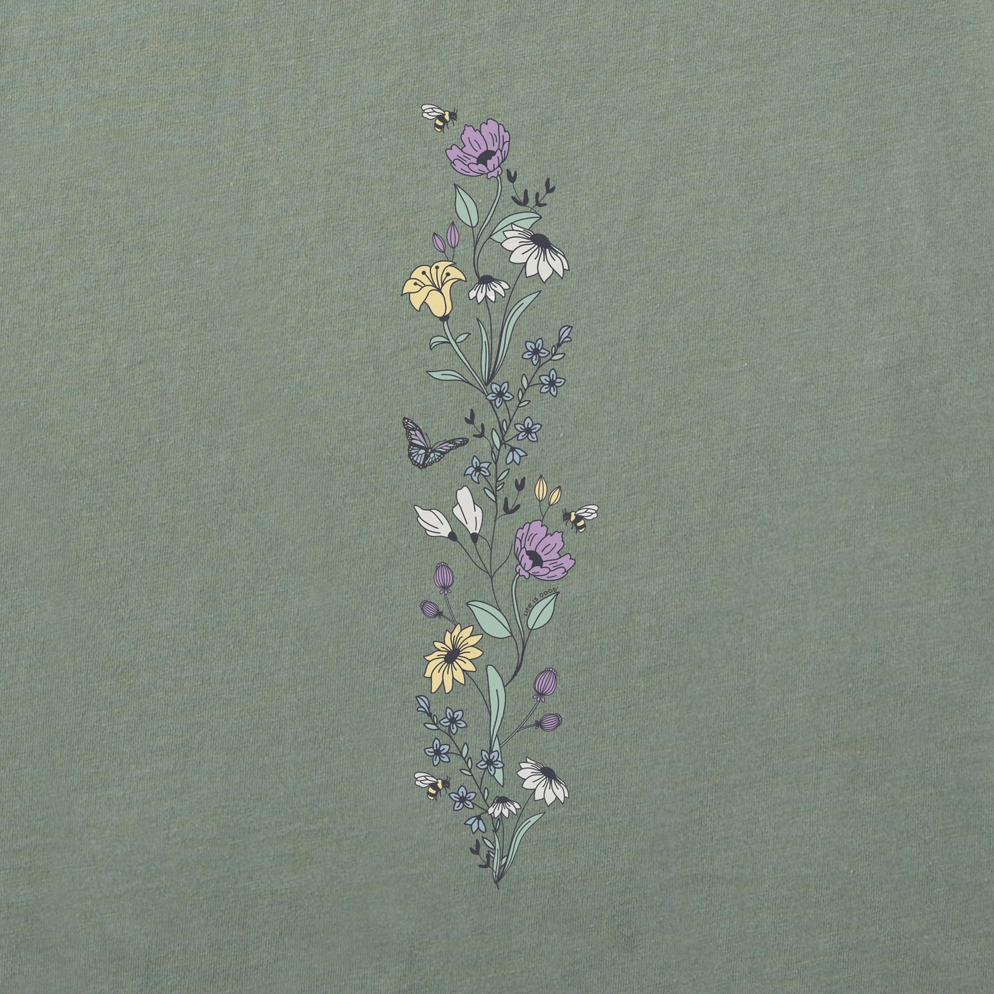 Women's Wildflowers and Bees Long Sleeve Crusher Tee