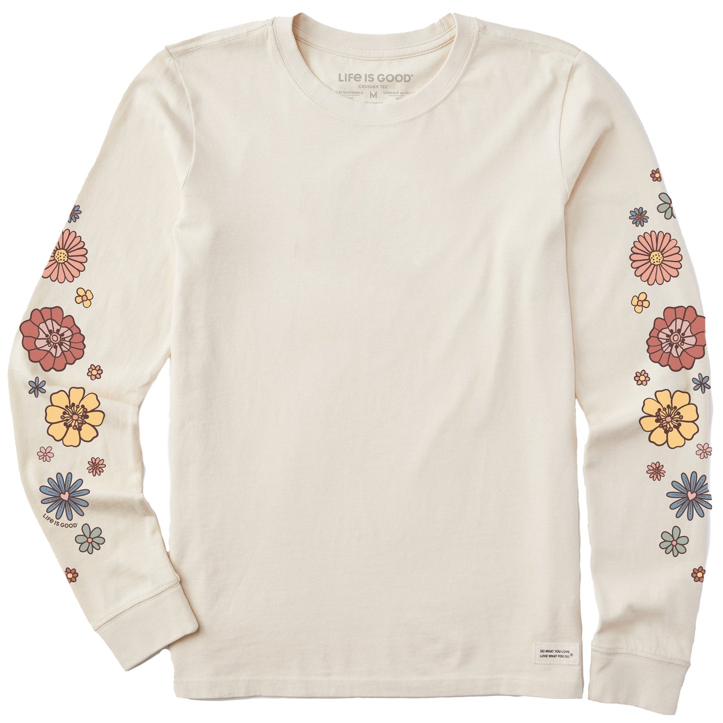 Women's Retro Flowers Long Sleeve Crusher Tee