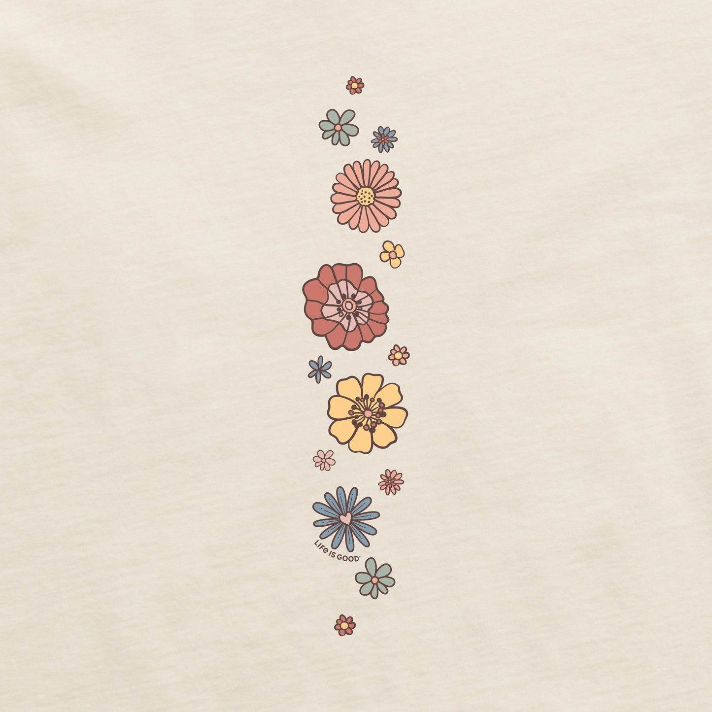 Women's Retro Flowers Long Sleeve Crusher Tee