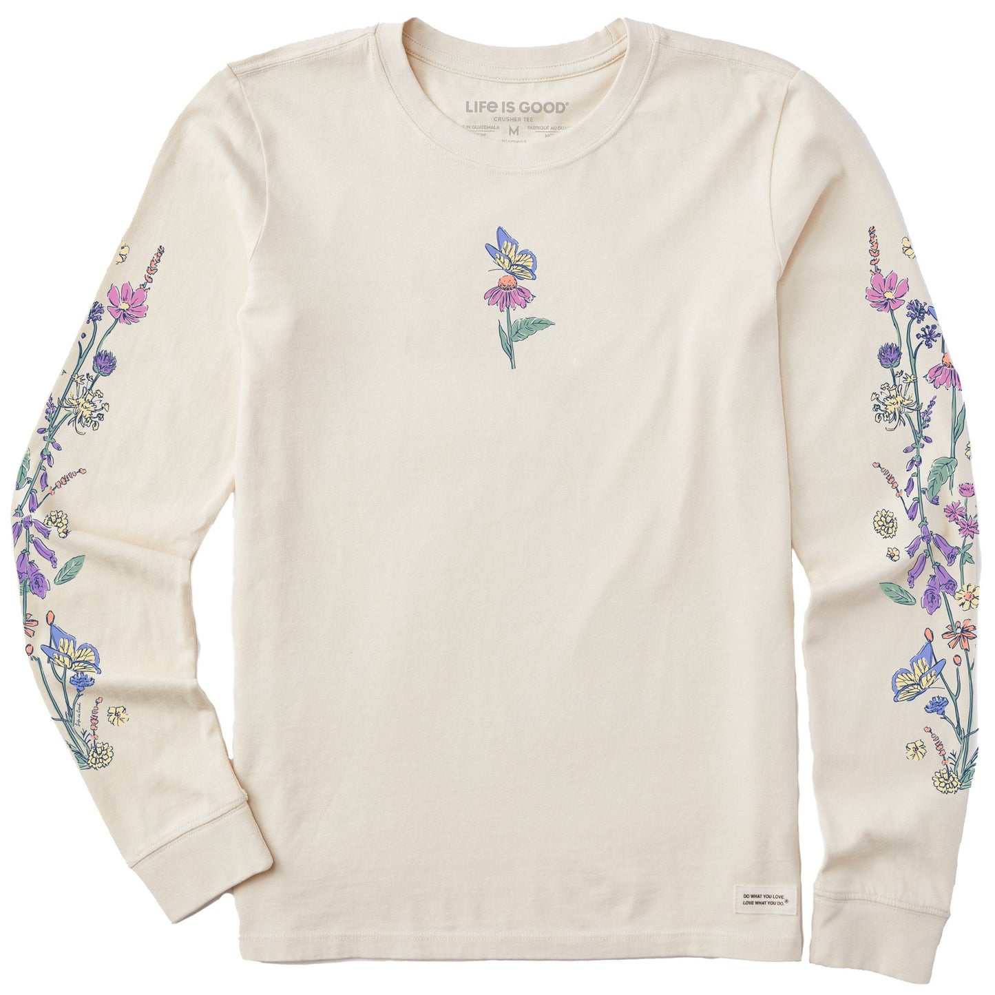 Women's Butterflies & Wildflowers Long Sleeve Crusher Tee