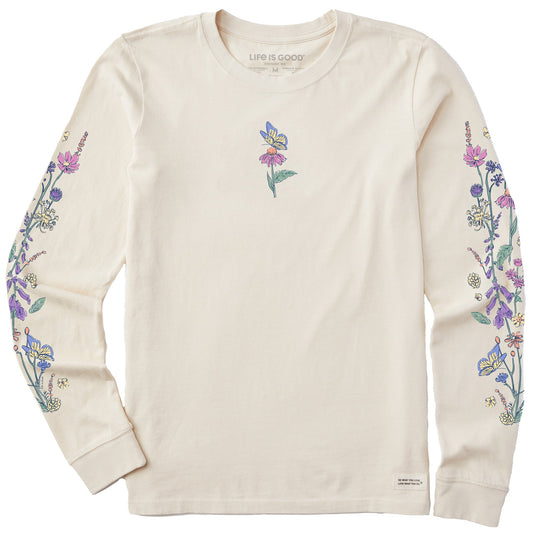 Women's Butterflies & Wildflowers Long Sleeve Crusher Tee