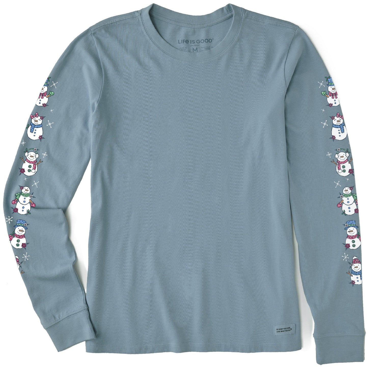 Women's Cute Snowmen Long Sleeve Crusher Tee
