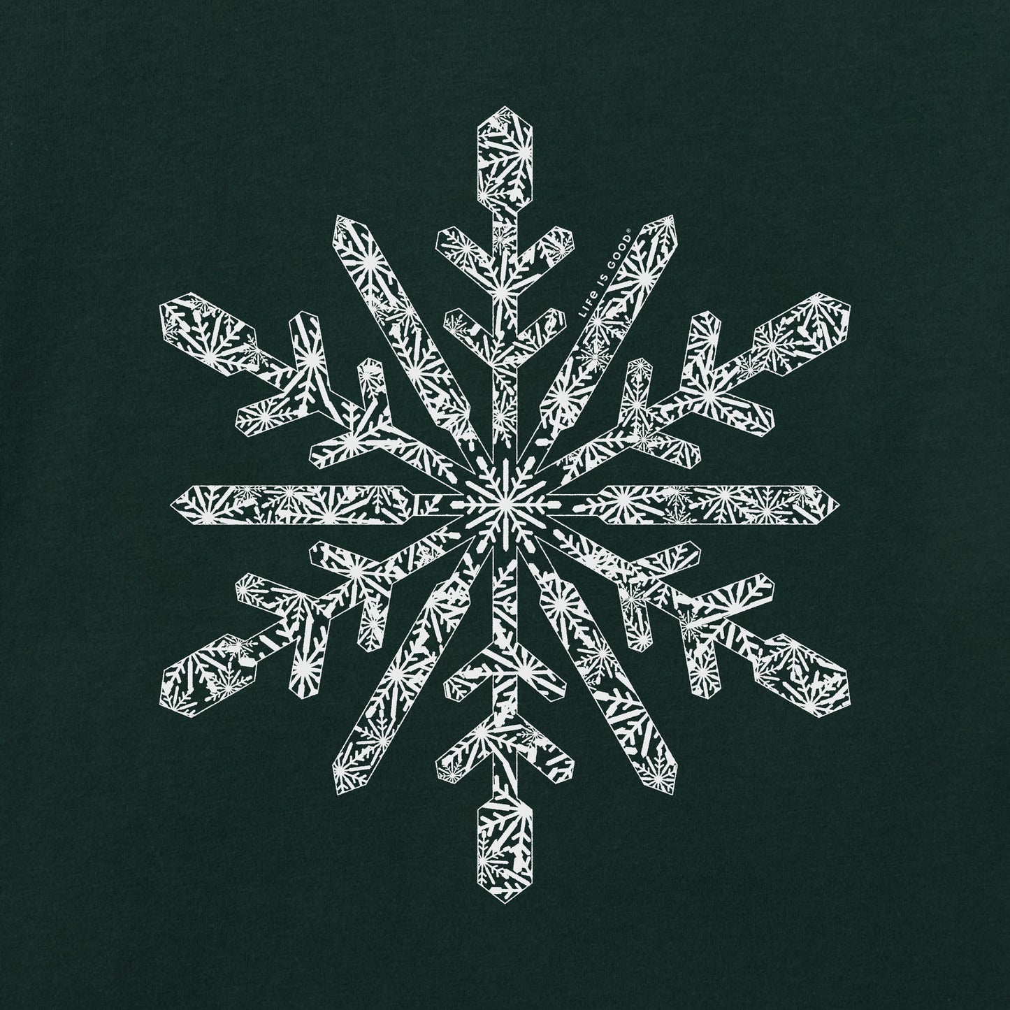 Women's Contrast Snowflake Long Sleeve Crusher Tee