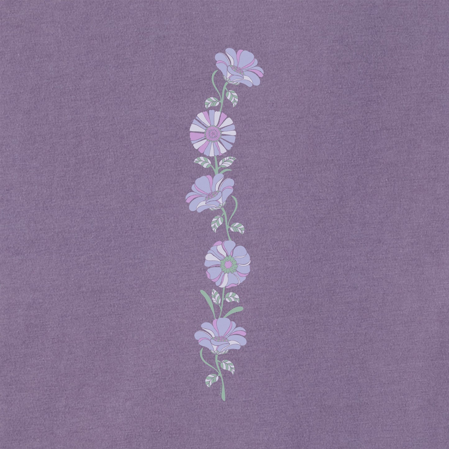 Women's Grow Through Retro Flowers Long Sleeve Crusher Boxy Tee