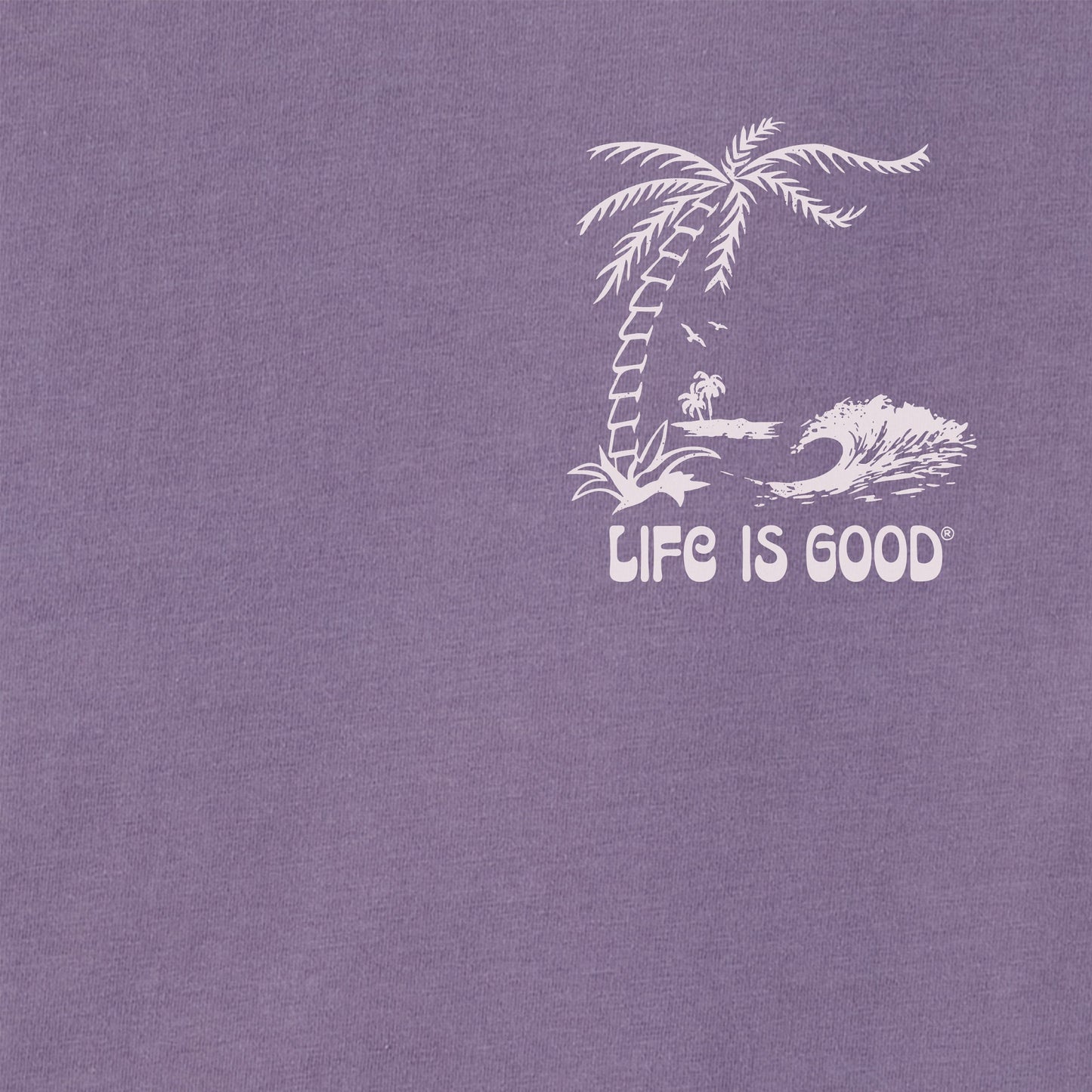 Women's Tropical Beach Scene Long Sleeve Crusher Boxy Tee