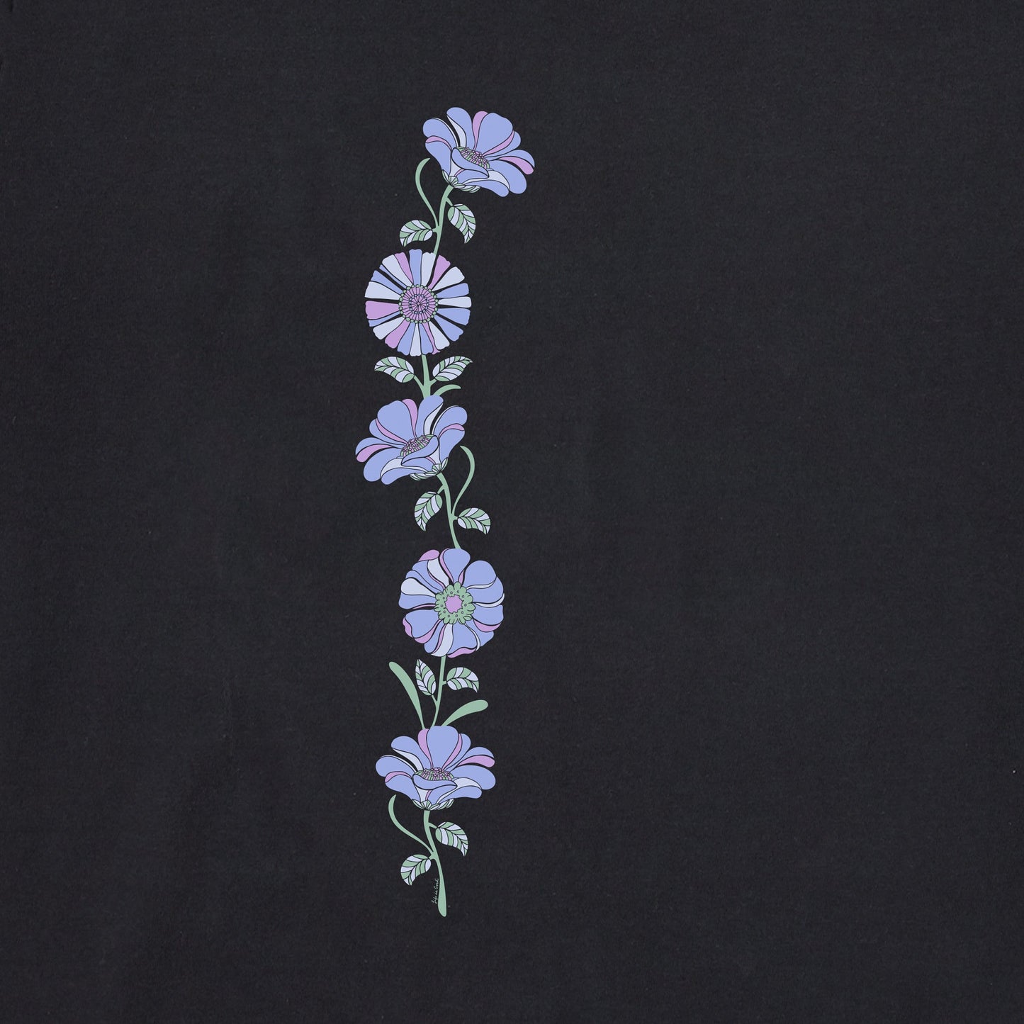 Women's Grow Through Retro Flowers Long Sleeve Crusher Boxy Tee