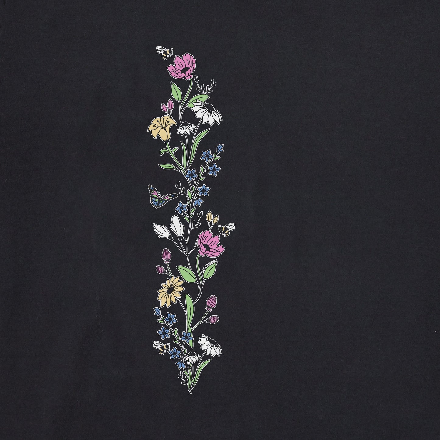 Women's Wildflowers and Bees Long Sleeve Crusher Boxy Tee