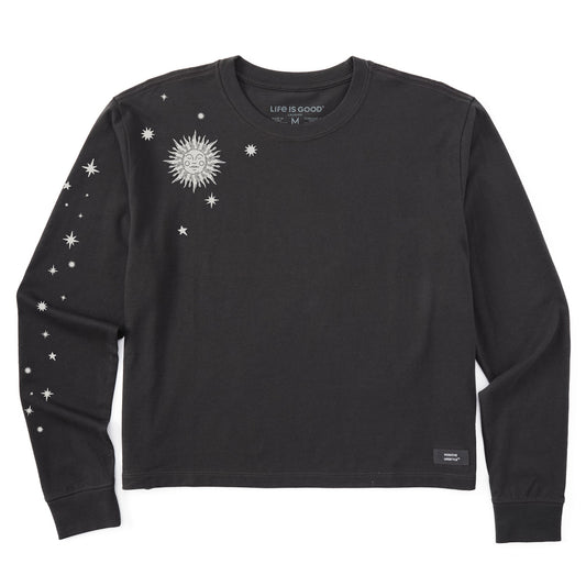 Women's Celestial Sky Long Sleeve Crusher Boxy Tee