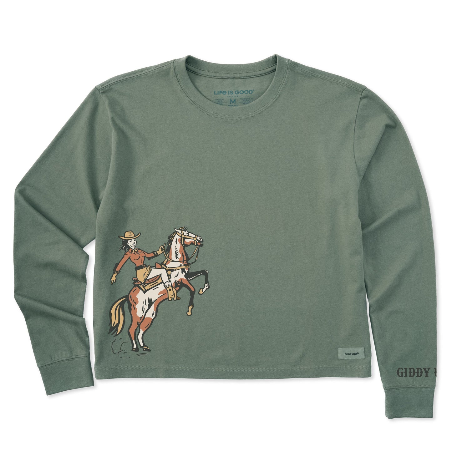 Women's Giddy Up! Long Sleeve Crusher Boxy Tee
