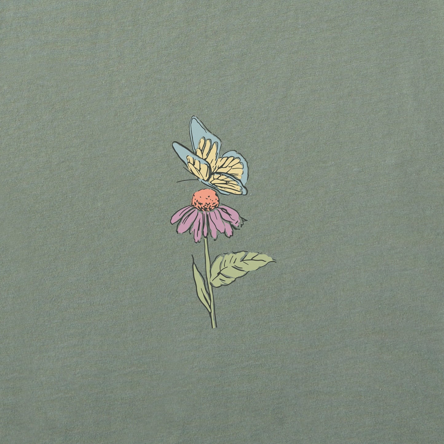 Women's Butterflies & Wildflowers Long Sleeve Crusher Boxy Tee