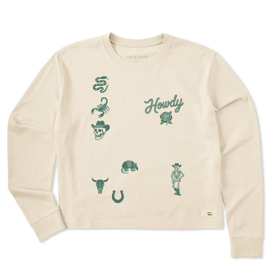 Women's Cowboy Medley Long Sleeve Crusher Boxy Tee