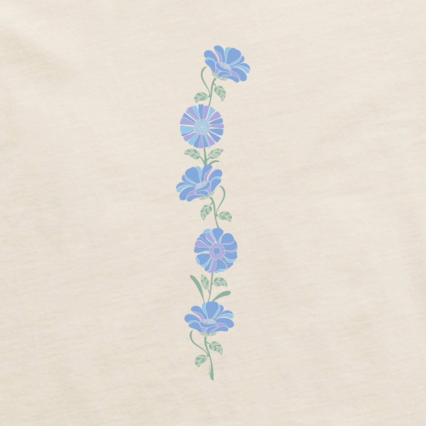 Women's Grow Through Retro Flowers Long Sleeve Crusher Boxy Tee