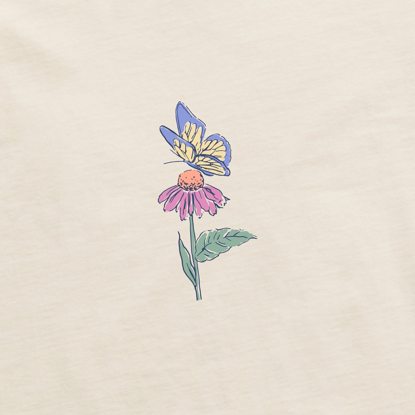 Women's Butterflies & Wildflowers Long Sleeve Crusher Boxy Tee