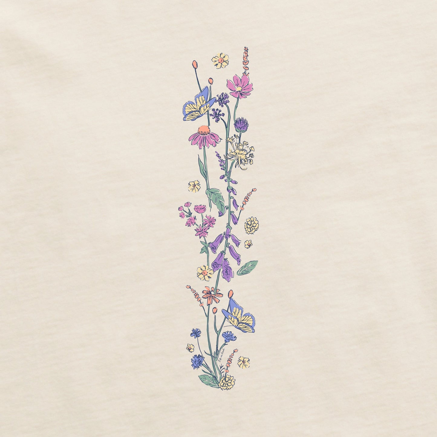 Women's Butterflies & Wildflowers Long Sleeve Crusher Boxy Tee