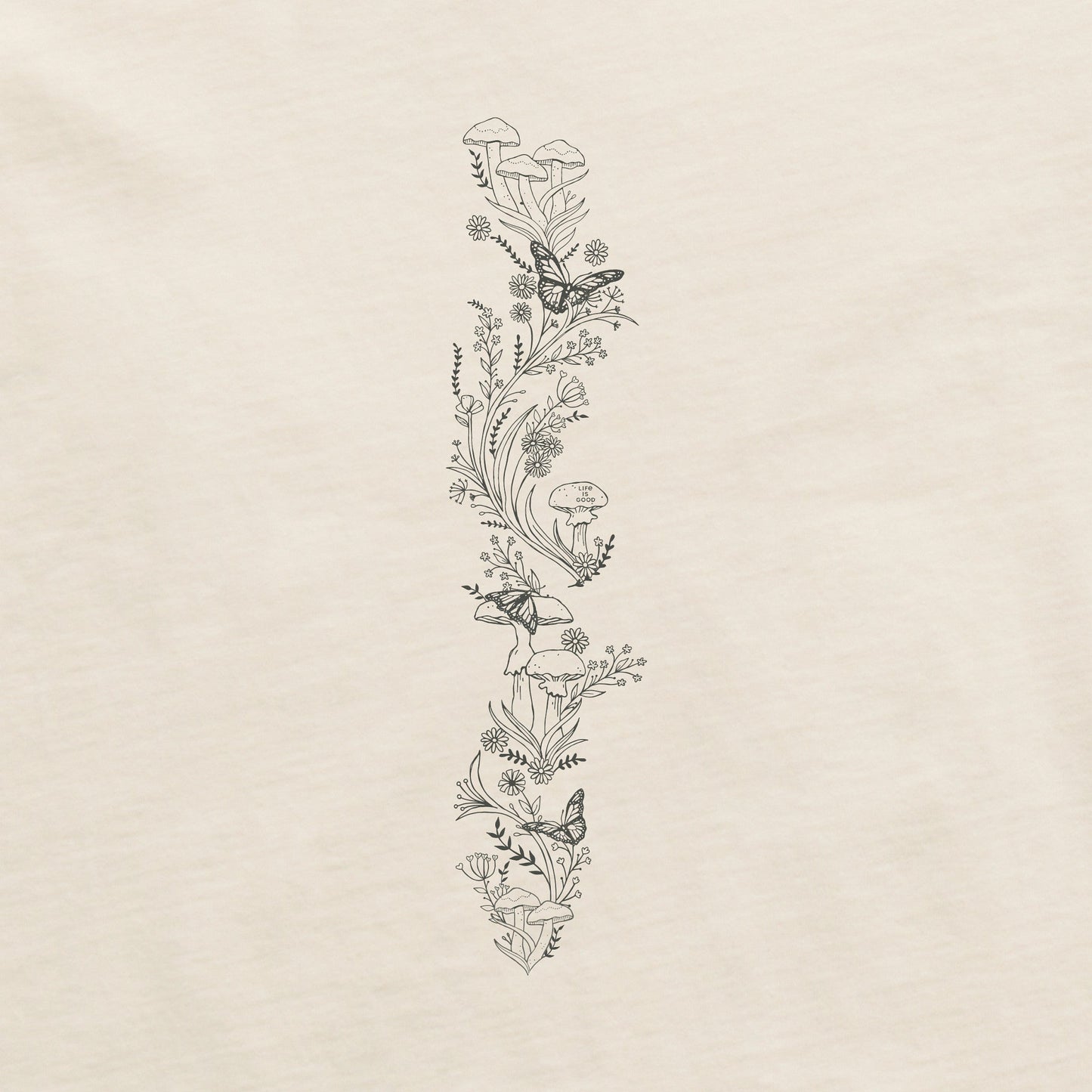 Women's Mushroom Garden Long Sleeve Crusher Boxy Tee