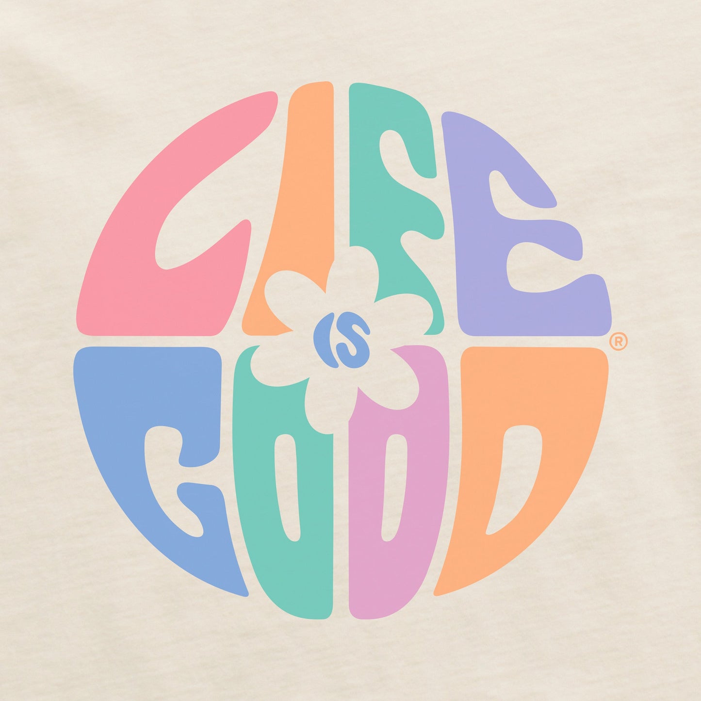 Women's Daisy Circle Psychedelic Long Sleeve Crusher Boxy Tee