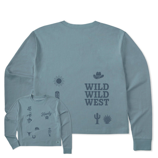 Women's Cowboy Medley Long Sleeve Crusher Boxy Tee