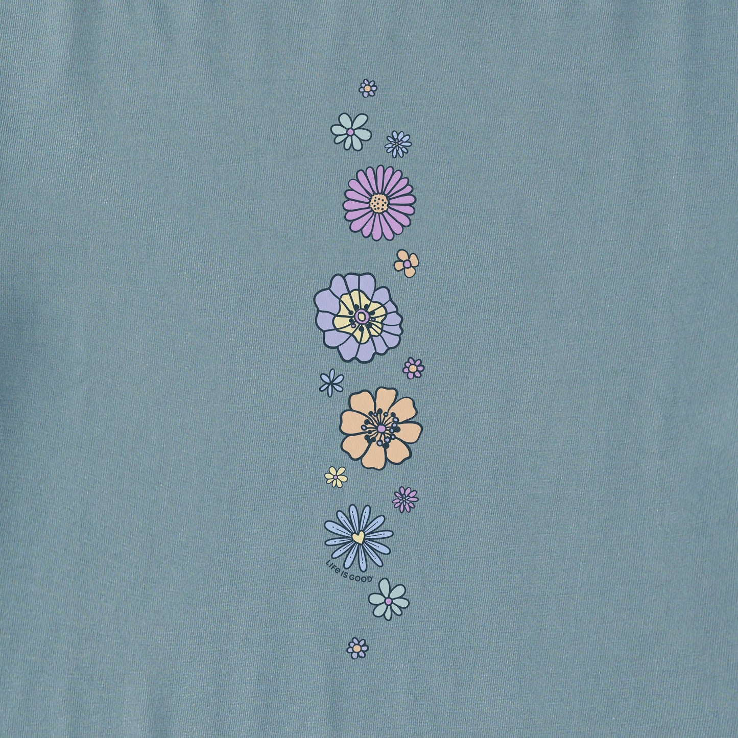 Women's Retro Flowers Long Sleeve Crusher Boxy Tee