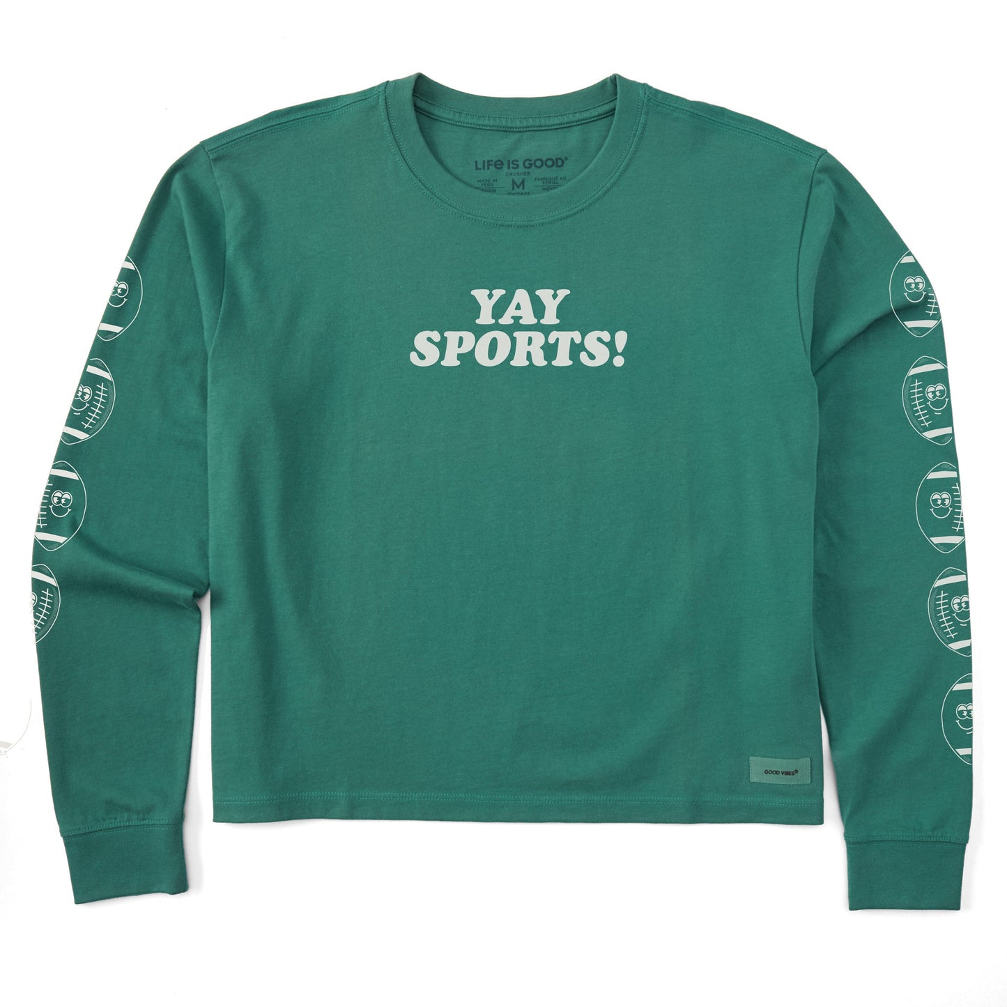 Women's Yay Sports! Long Sleeve Crusher Boxy Tee