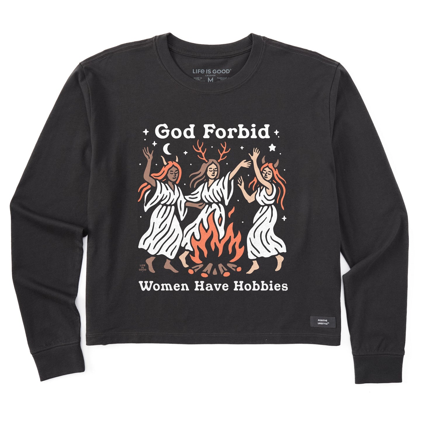 Women's Bonfire Hobbies Long Sleeve Crusher Boxy Tee
