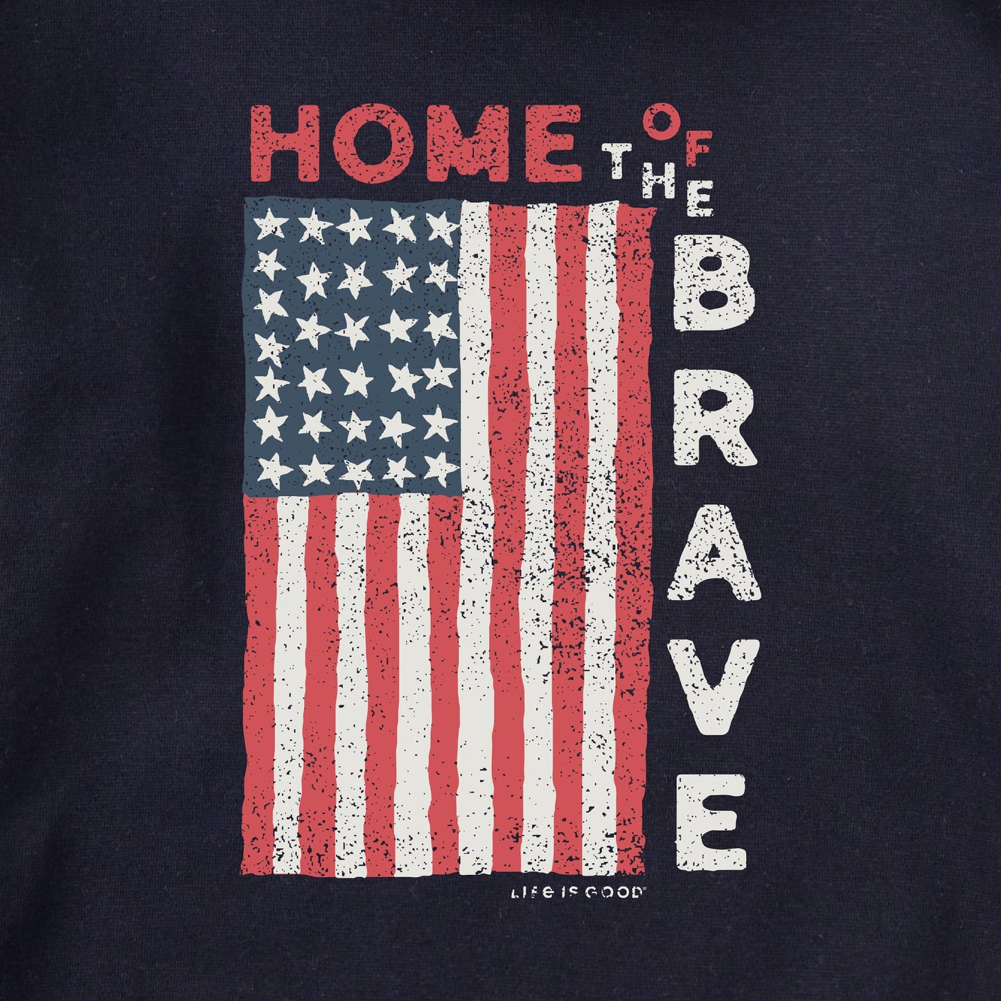 Kids Home of the Brave Raggedy Flag Every Wear Hoodie Sweatshirt