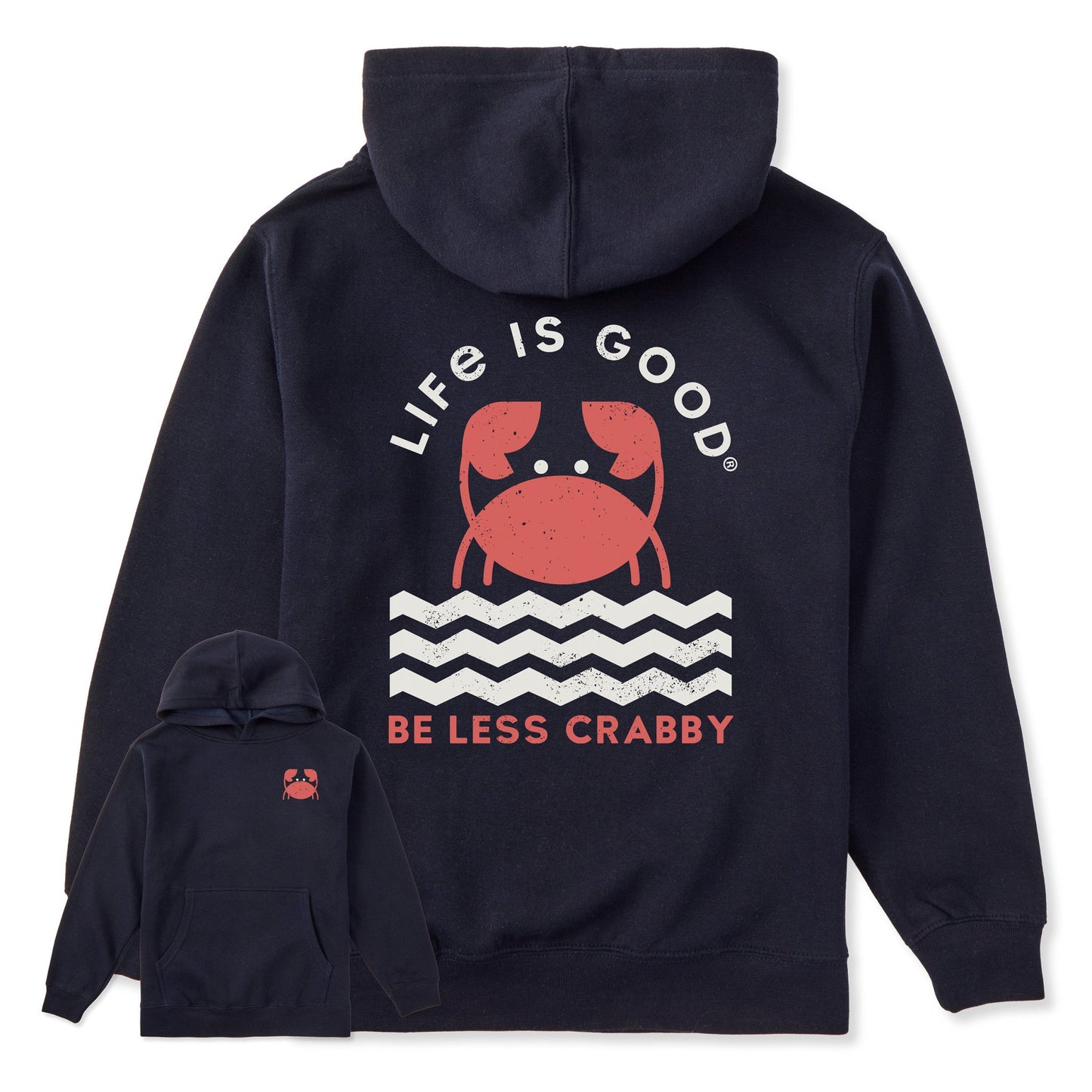 Kids Crafty Be Less Crabby Geometric Every Wear Hoodie Sweatshirt